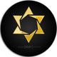 Luxury Golden Star, Modern Digital Large Disc Metal Wall Art, 23"