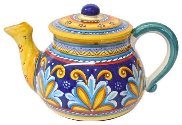 Deruta Ceramiche Sberna Antico Geometrico Teapot