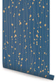 Leaves Peel and Stick Vinyl Wallpaper, Navy, 24"x108"
