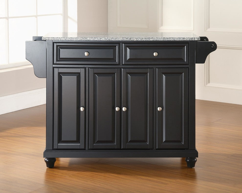 Crosley Furniture Cambridge Solid Granite/Wood Kitchen Island in Black