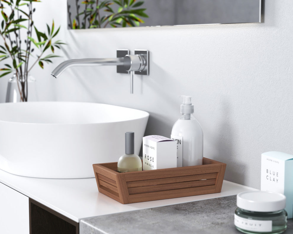 The Original Moa™ Teak Bathroom Guest Towel & Amenities Tray