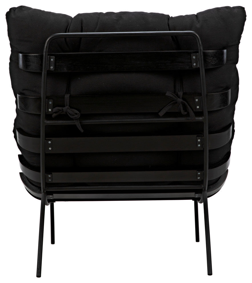 Hanzo Chair With Steel Legs, Charcoal Black