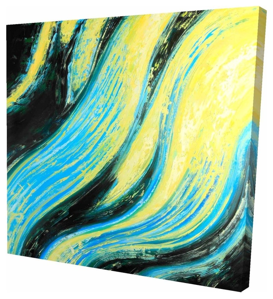 Wavy Magical Liquid, Fine Art Gallery Wrapped Canvas, 24"x24"x1.5''