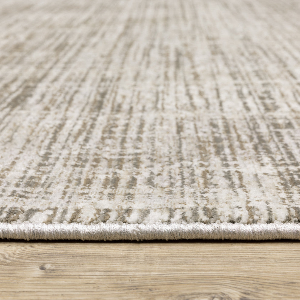 Noble Abstract Etchings Beige/ Ivory Indoor Area Rug, Beige, 3'3"x5'