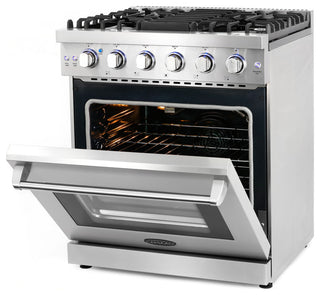 30" Freestanding Range with 5 Gas Sealed Burners & Convection Oven
