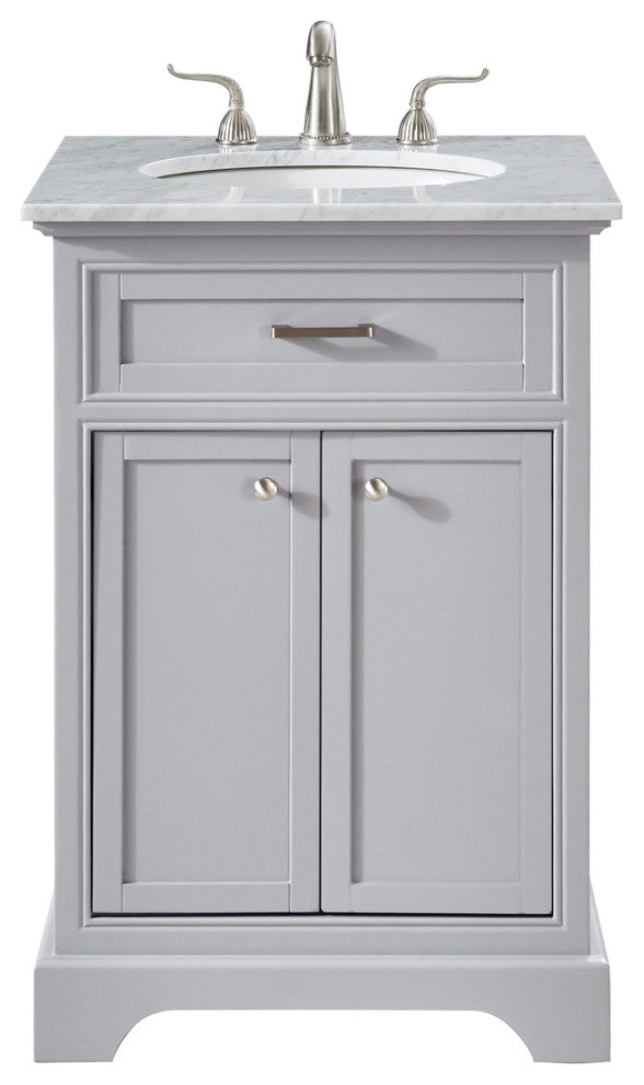 Amber Single Bathroom Vanity, Blue, Light Grey, 24"