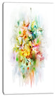 Yellow Watercolor Flowers, Floral Canvas Art Print, 16"x32"