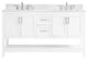 Elegant VF16060DWH-BS 60"Double Bathroom Vanity, White With Backsplash
