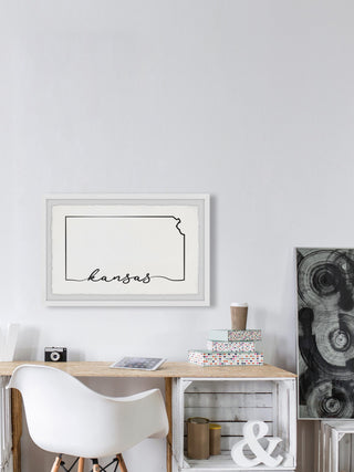 "Kansas Outline" Framed Painting Print, 45x30