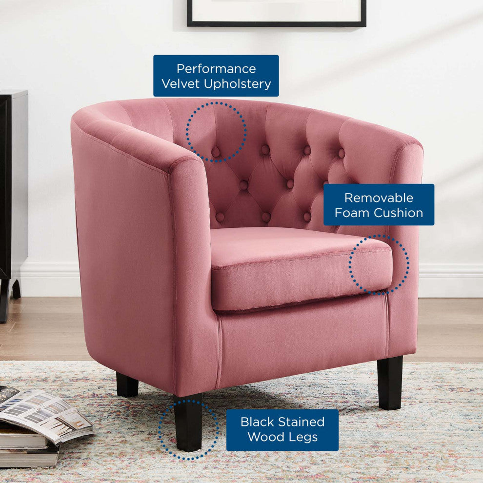 Armchair Accent Chair, Velvet, Pink, Modern, Living Lounge Hotel Hospitality