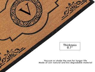 First Impression Hand Crafted Abrilina Entry Monogram Double Doormat,(30"x48"),