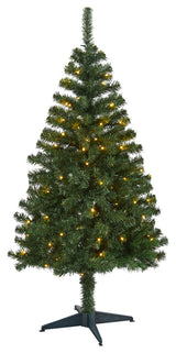 5' Northern Tip Pine Artificial Christmas Tree With 150 Clear LED Lights