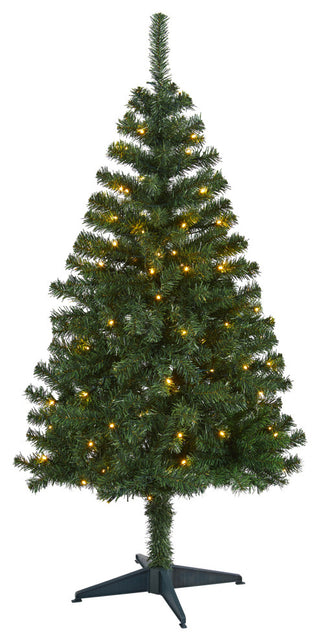 5' Northern Tip Pine Artificial Christmas Tree With 150 Clear LED Lights