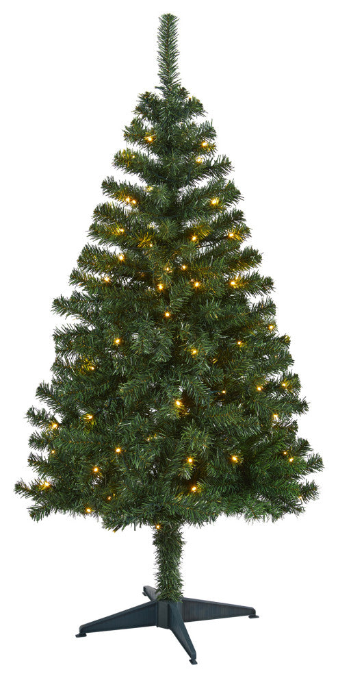 5' Northern Tip Pine Artificial Christmas Tree With 150 Clear LED Lights