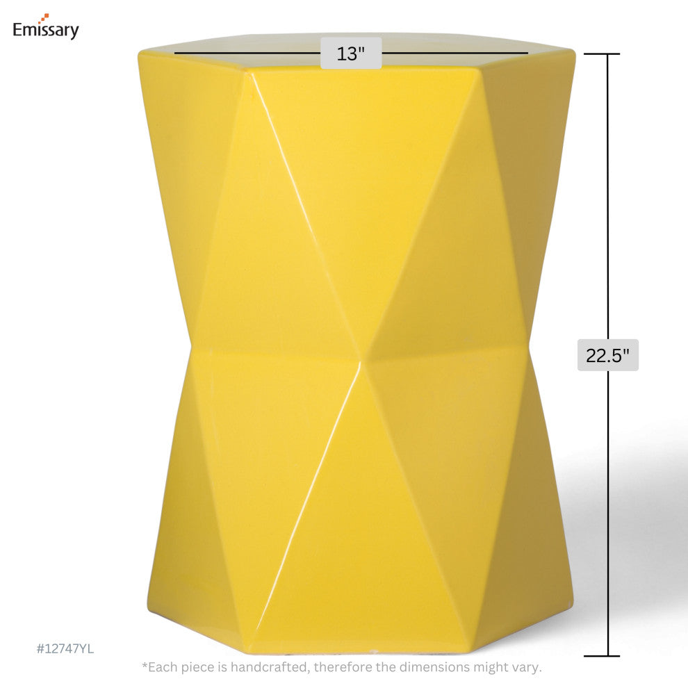 Matrix Hex Stool, Yellow 14x18