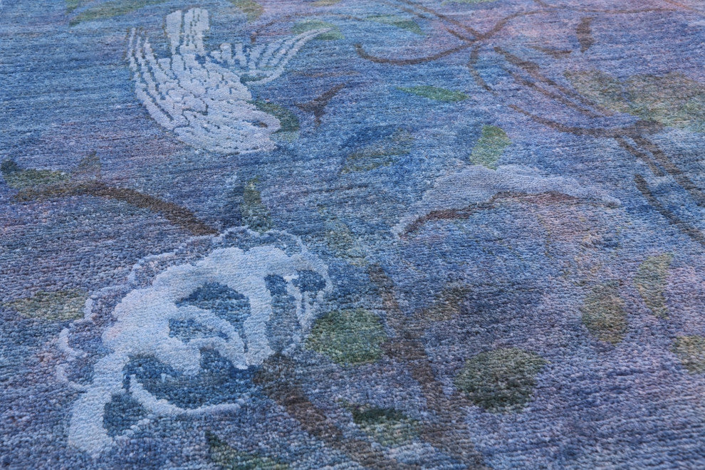 8' 10" X 11' 3" Persian Tree Of Life Wool and Silk Rug Q4558