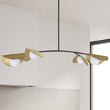Emma Contemporary 4 Light Matte Black White Metal Pendant