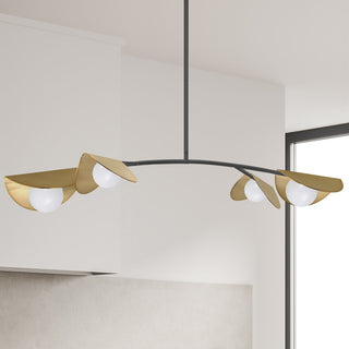 Emma Contemporary 4 Light Matte Black White Metal Pendant