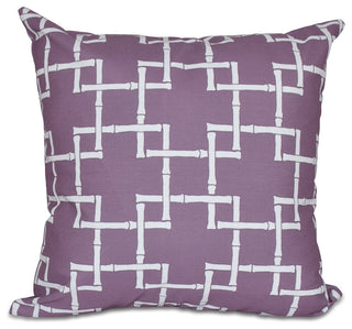 Bamboo 1, Geometric Print Pillow, Purple, 18"x18"