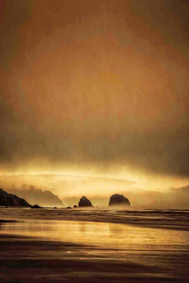 "See Stacks at Sunset" Painting Print on Wrapped Canvas