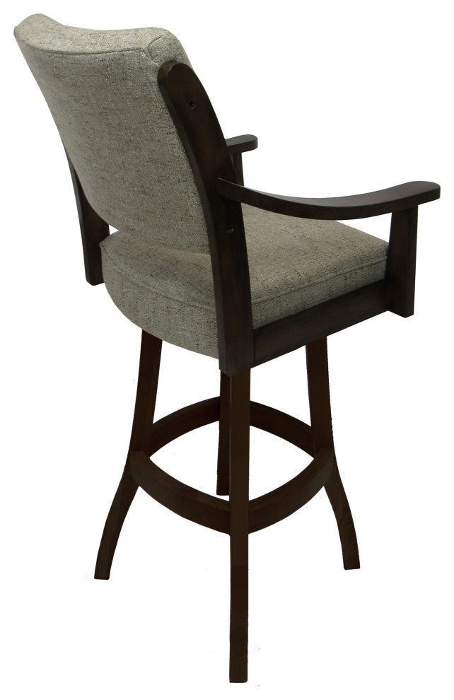 Swivel Counter Wood Bar Stool Casa on S-Base, Hemsath Driftwood on New Brown, 30"