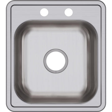 D117192 Dayton Stainless Steel 17" x 19" Drop-in Bar Sink, 2 Holes