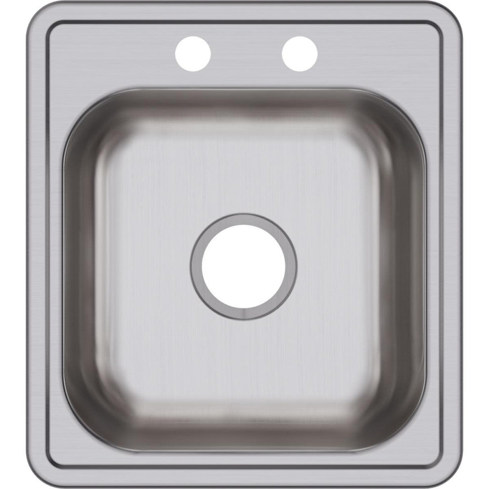 D117192 Dayton Stainless Steel 17" x 19" Drop-in Bar Sink, 2 Holes