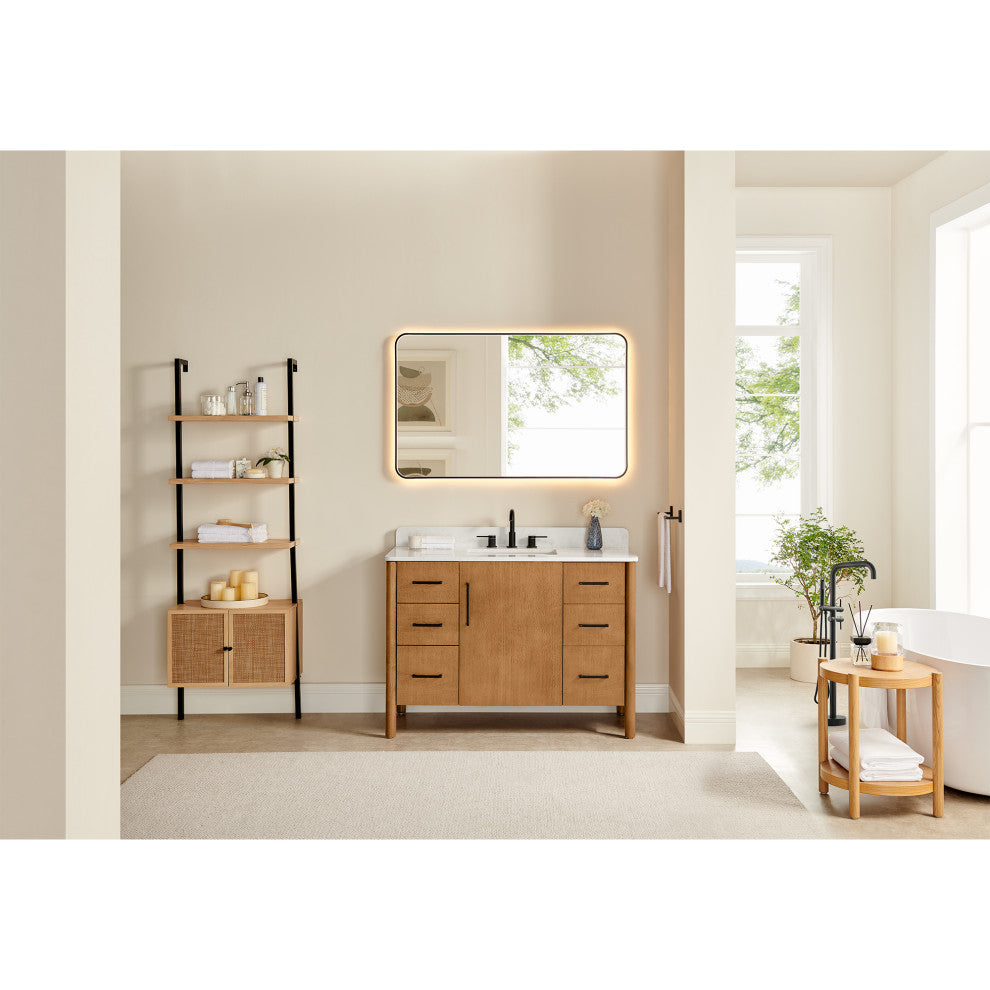 Velora Bathroom Vanity, Mango Brown, 48", No Mirror