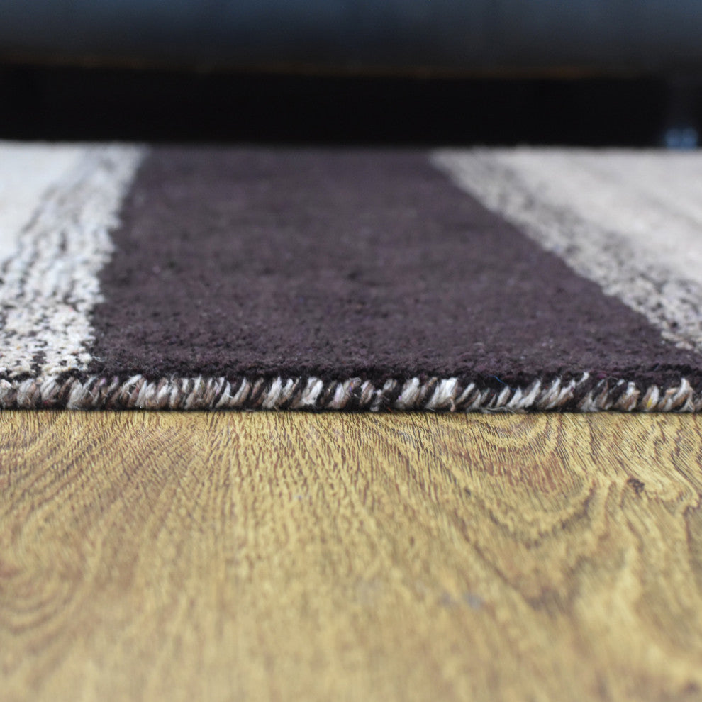 HAND KNOTTED LOOM SILK AREA RUGS-6'x9',Rectangle,Brown Beige,Contemporary