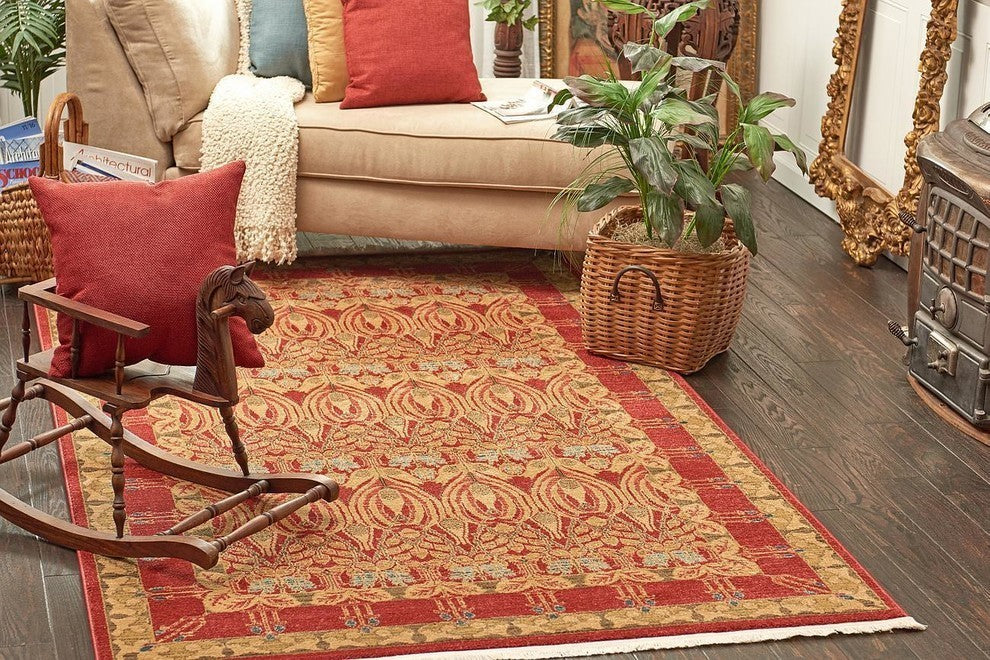 Unique Loom Red Carnation Edinburgh 7'x10' Area Rug