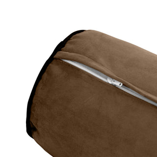 STYLE V2 Full Velvet ContrastPipe Indoor Daybed Bolster Pillow |COVER ONLY|AD308