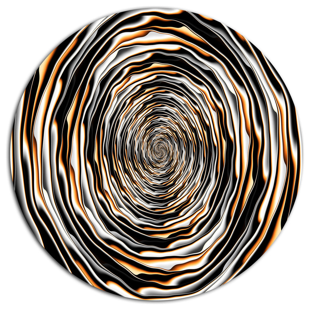 Fractal Rotating Abstract Design, Abstract Round Metal Wall Art, 23"