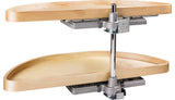 35" Half-Moon Lazy Susan Set with Wood Trays