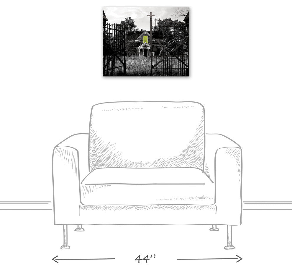Haunted Gated Window Print on Canvas