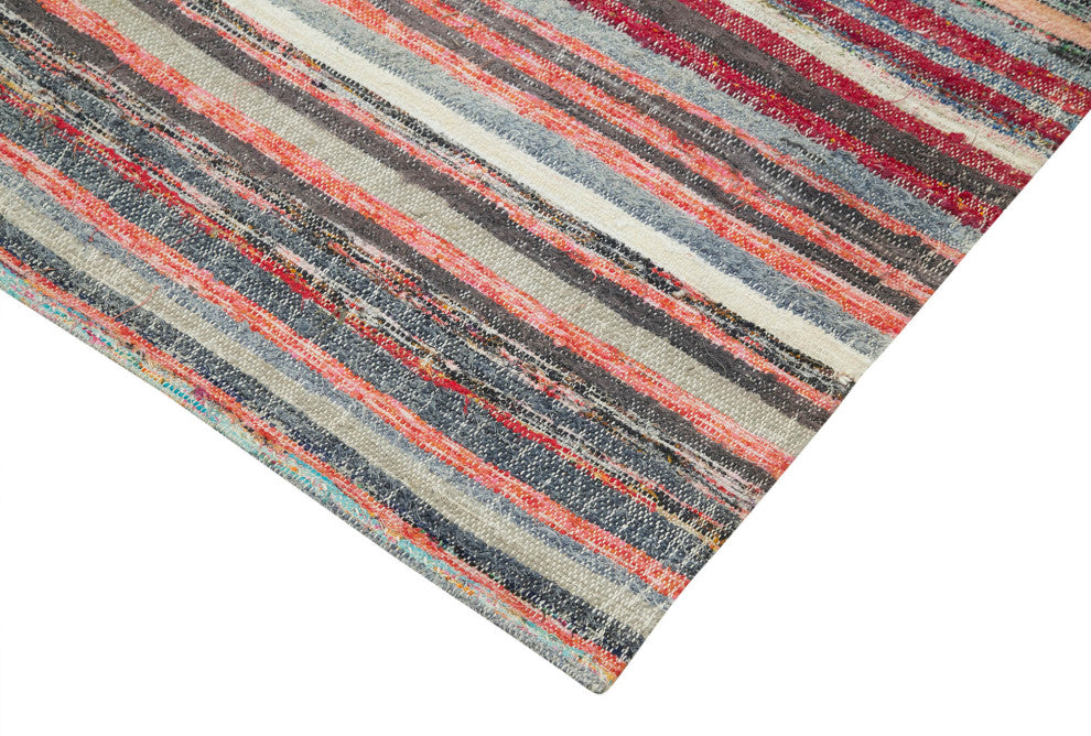 Rug N Carpet - Hand-knotted Turkish 3' 9" x 11' 5" Vintage Runner Kilim Rug