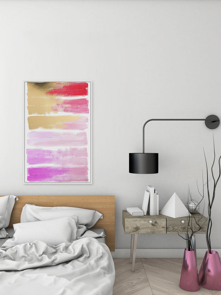 "Shades of Pink" Floater Framed Painting Print, Canvas, 30"x45"