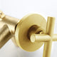 Rennes Polished Gold Finish Wall Mount Dual Cross Handle Bathroom Faucet