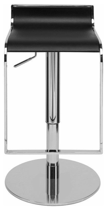 Vogue Leather Adjustable Bar Stool, Black