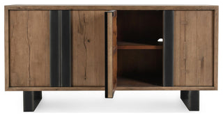 Danica 94" Industrial Reclaimed Oak Wood Sideboard