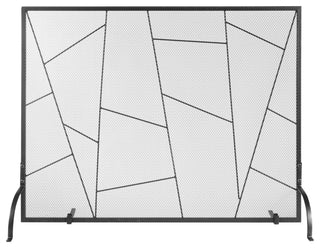 VEVOR 35.6"x28.4" Fireplace Screen 1-Panel Iron Mesh Spark Guard Modern