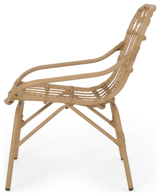 Barrister Outdoor Wicker 3-Piece Chat Set, Light Brown