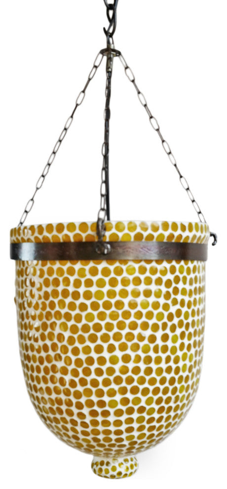 Yellow Mosaic Bucket Pendant, Small