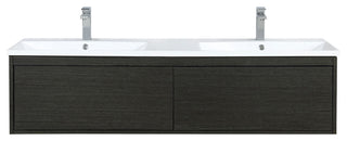 Sant 60 Iron Charcoal DB Vanity, Acrylic Top With Sinks, Gun Metal Faucet Set