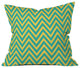 Allyson Johnson Teal Chartreuse Chevron Outdoor Throw Pillow