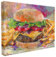 Brightly Colored Hamburger and Fries Still Life Food Painting Canvas, 30"x40"