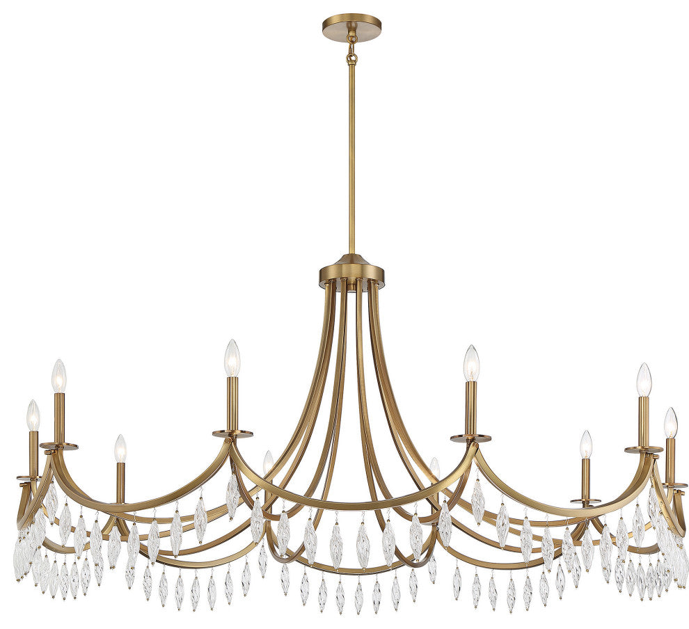 Kameron 10-Light Chandelier, Warm Brass