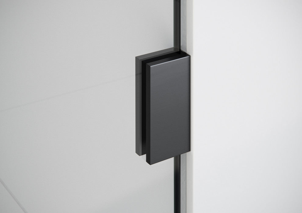 Ursa 30"x78" Frameless Single Glass Shower Panel, Gray Tint, Matte Black