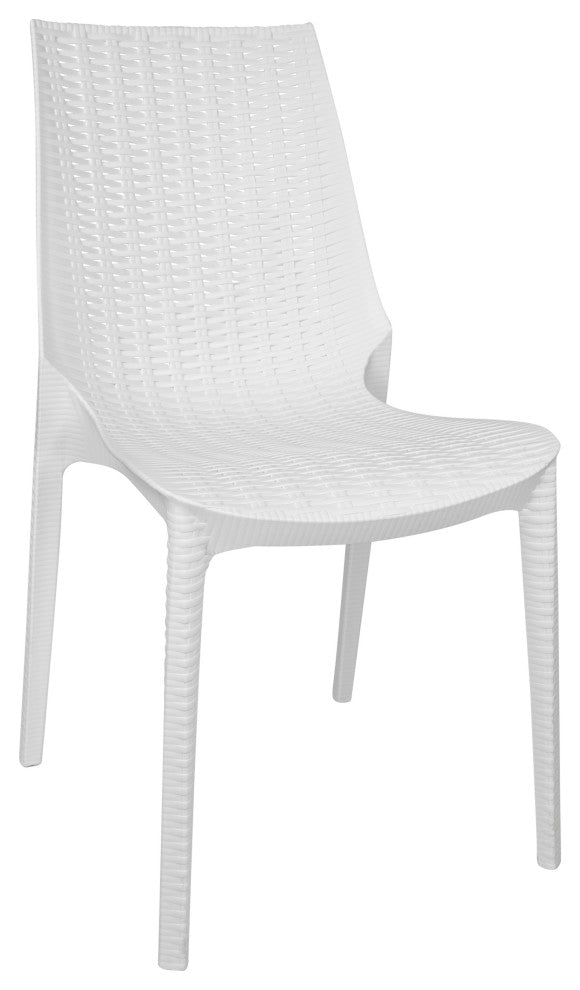 LeisureMod Kent 7-Piece Dining Set with 4 Side Chairs 2 Arm Chairs, White