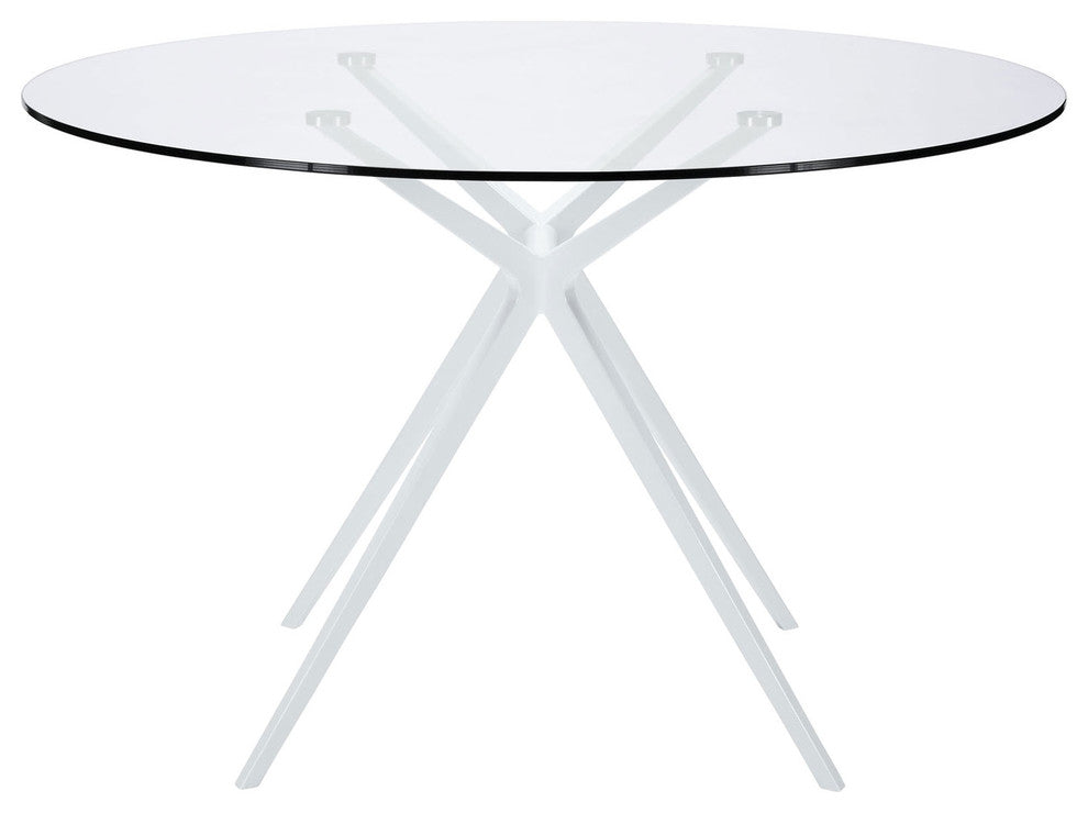 Modern Contemporary Kitchen Glass Dining Table White