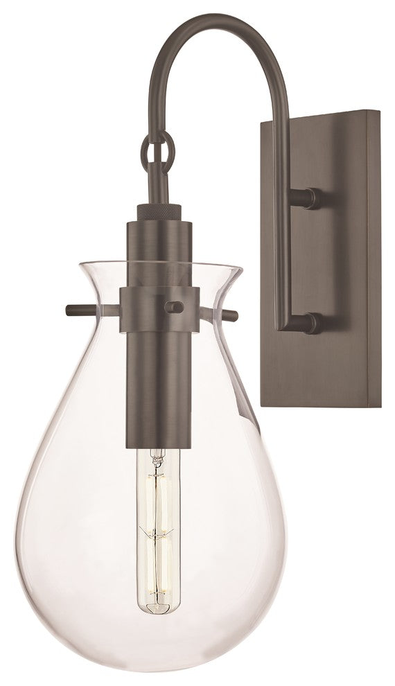 Ivy LED Wall Sconce With Clear Glass Shade, Old Bronze